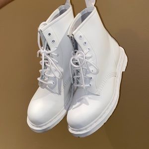 All white rare doc martens womens